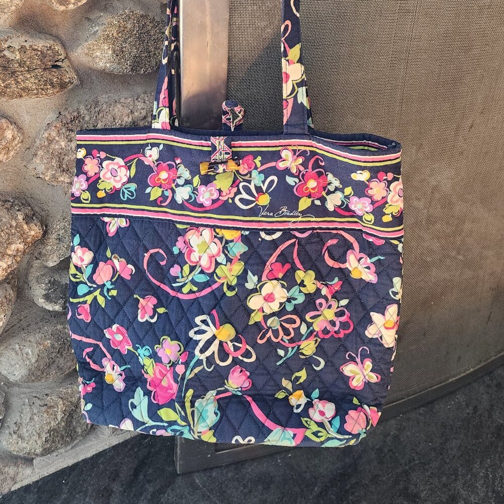 Vera Bradley Floral Ribbons Tote Bag - Picture 2 of 15
